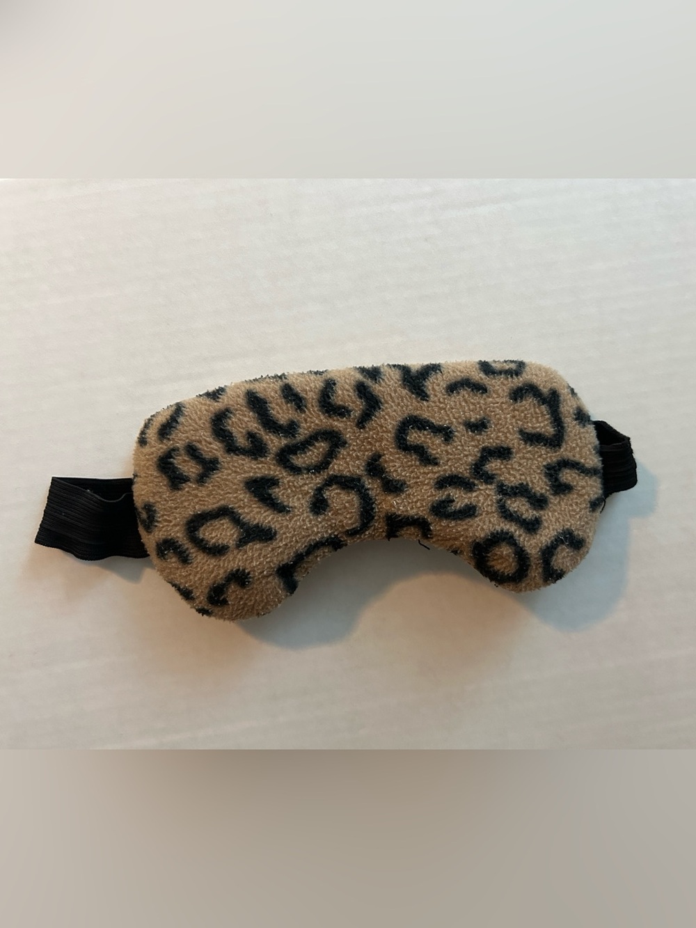 Leopard / Cheetah Print Plush Sleep Mask - Tan & Black